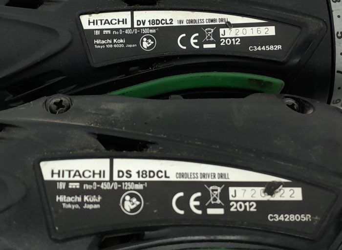 Joblot 2x Hitachi DV 18DCL2 & DS 18DCL (Mixed) Drills - Image 3