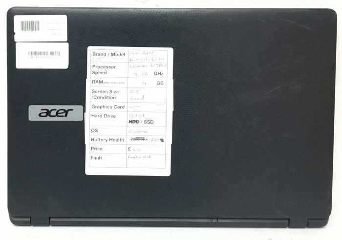 Acer ES1-512 Series MS2394 - Celeron N2840 2.16GHz - 4GB Ram - 15.6" - 120GB SSD - Windows 10 Home - Image 4