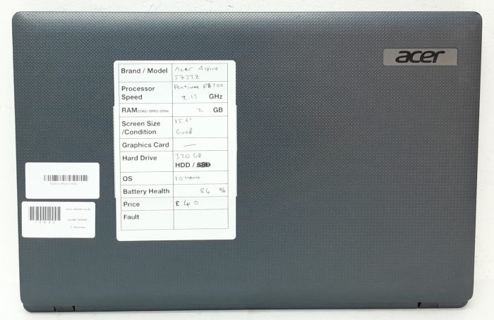 Acer Aspire 5733 Series PEW71 - Pentium P6200 2.13GHz - 2GB Ram - 15.6" - 320GB HDD - Windows 10 Home - Image 4