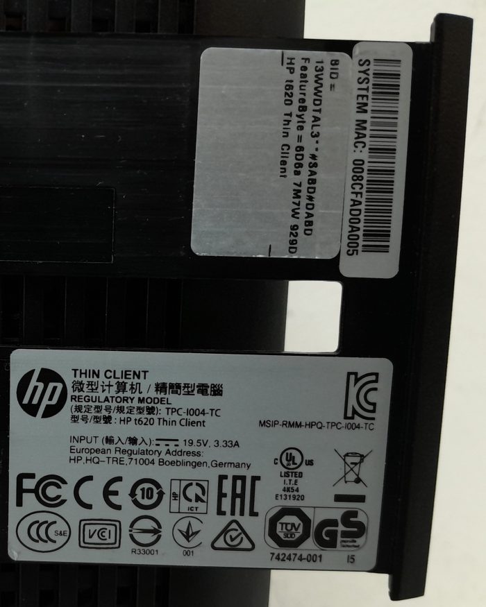 HP t620 - SFF - AMD GX-217GA 1.7GHz - 4GB - 16GB SSD - ThinProOS T7x71018 SP12 - Image 4