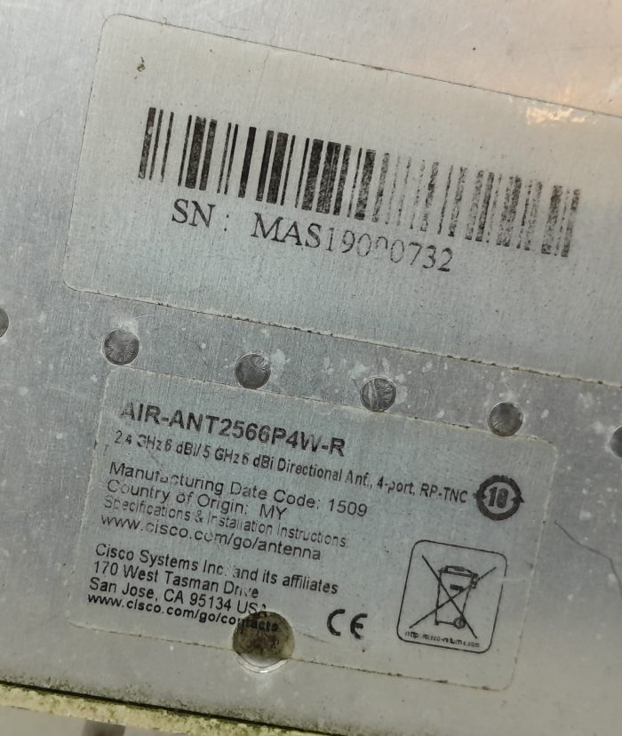 Cisco AIR-ANT2566P4W-R 2.4 GHz 6 dBi/ 5 GHz 6 dBi Directional Antenna 4-Ports RP-TNC Access Point - Image 3