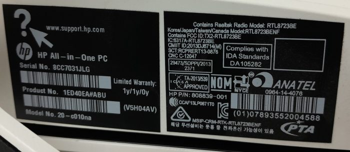 HP 20-c010na - Celeron (R) J3060 1.60GHz - 4GB Ram - 20" - 120GB SSD - Windows 11 Pro - Image 4