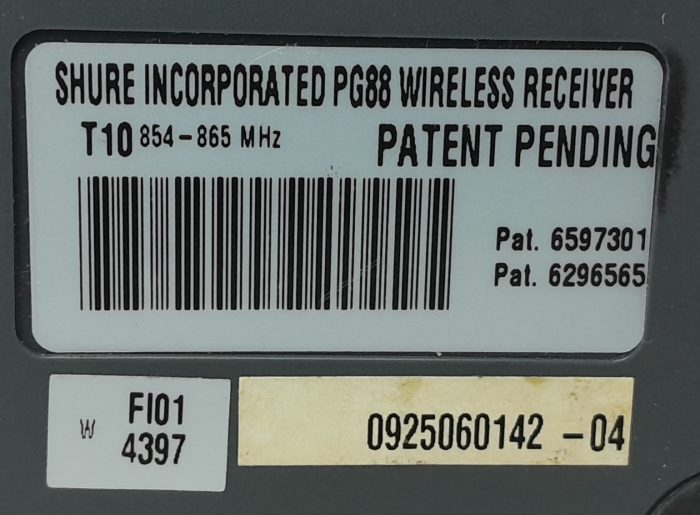 Shure PG88 T10 Wireless Receiver - Image 3