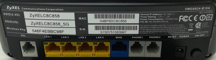 Zyxel VMG8924-B10A Gigabit Ethernet Dual Band Wireless Router - Image 3