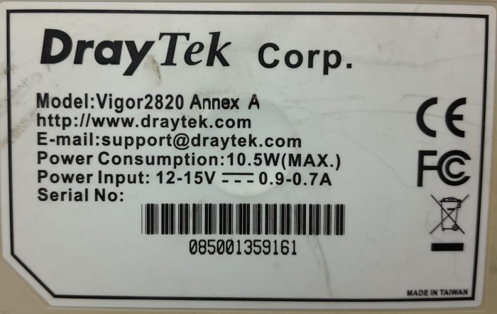 Draytek Vigor2820 Annex A ADSL2+ Security Firewall - Image 3