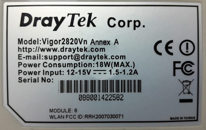 Draytek Vigor2820Vn Annex A ADSL2+ Security Firewall - Image 3