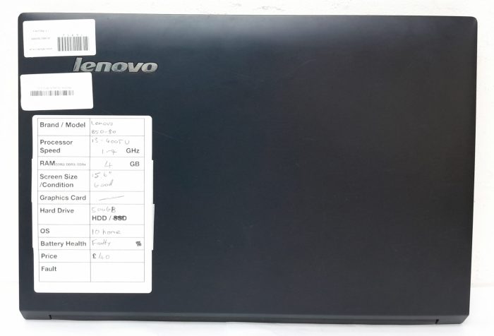 Lenovo B50-80 80LT - i3-4005U 1.7GHz - 4GB Ram - 15.6" - 500GB HDD - Windows 10 Home - Image 4