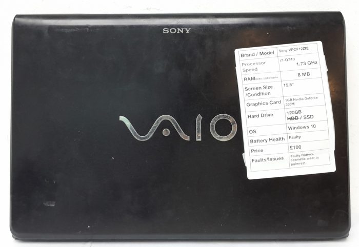Sony PCG-81112M 15.6" Laptop i7 8MB 120GB Win 10 - 16826 - Image 4