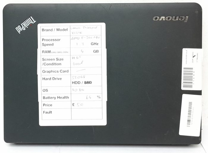 Lenovo ThinkPad X121e - AMD E-300 APU 1.3GHz - 4GB Ram - 11.6" - 320GB HDD - Windows 10 Pro - Image 4