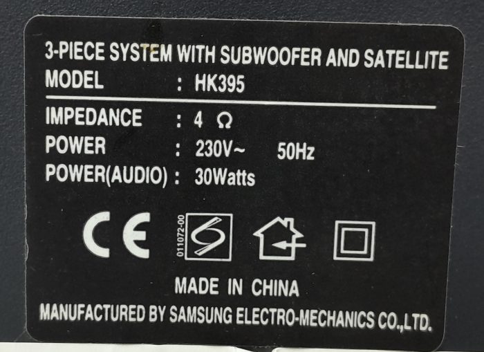 Harman Kardon HK395 Subwoofer Only - Image 3
