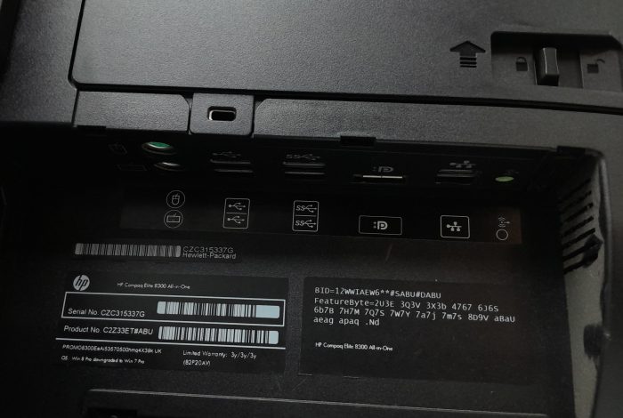 All In One Pc - HP Compaq Elite 8300 - i5-3570 3.4GHz - 4GB Ram - 23" - 120GB SSD - Windows 10 Home - Image 5