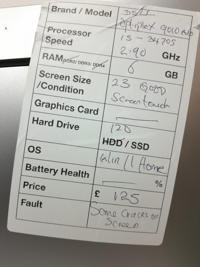 All In One PC - Dell OptiPlex 9010 - i5-3470S 2.90GHz - 6GB Ram - 23" - 120GB SSD - Windows 11 Home - Image 3
