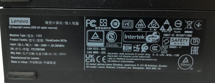 Lenovo ThinkCentre M70s - SFF - i5-10500 3.10GHz -8GB Ram - 256GB SSD - Windows 11 Home - Image 4