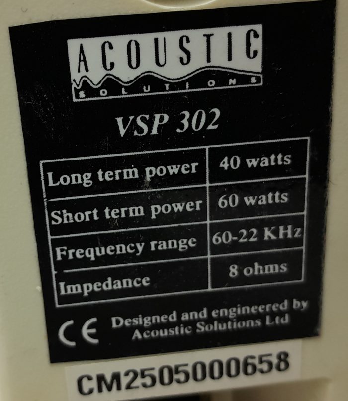 Acoustic Solutions VSP 302 Speakers (Pair) - Image 3