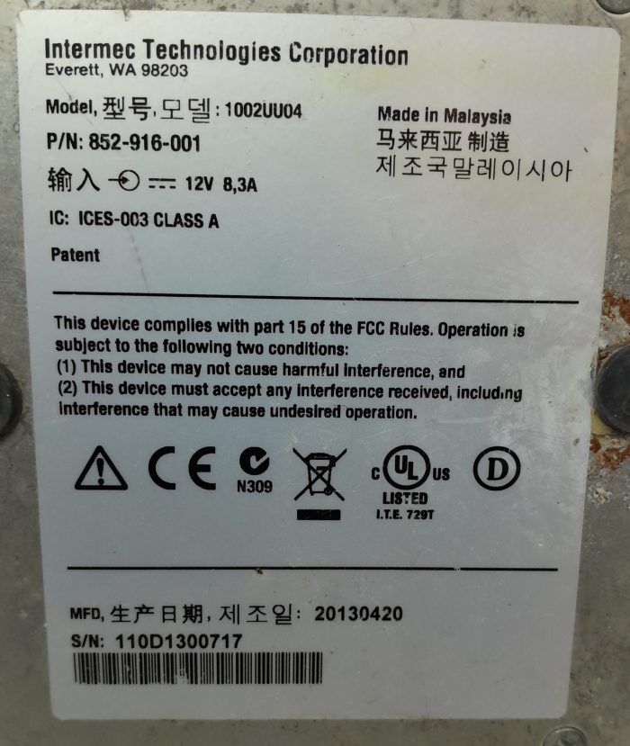 Intermec 1002UU04 Charger Dock Station For CK70/CK71 Barcode Scanner - Image 3