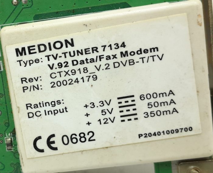 Medion CXT918 TV-Tuner 7134 V.92 Data/Fax Modem - Image 3