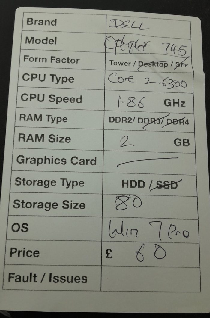 Dell OptiPlex 745 - Tower - Core 2 6300 1.86GHz - 2GB RAM - 80GB HDD - Windows 7 Pro - Image 3