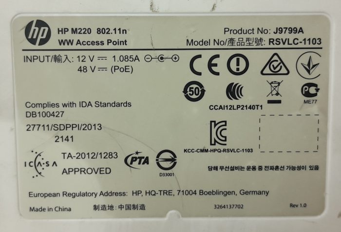 HP J9799A (RSVLC-1103) Wireless Access Point - Image 3