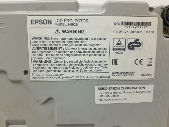 Epson H692B EB-X27 VGA HDMI LCD Projector 156 Lamp Hours Used - Image 3