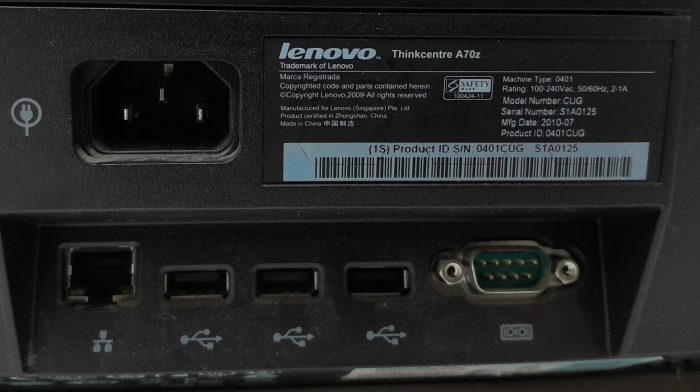 All In One PC - Lenovo ThinkCentreA70z - Core 2 Duo E7500 @ 2.93GHz - 2GB Ram - 19" - 320GB HDD - Windows 10 Pro - Image 4