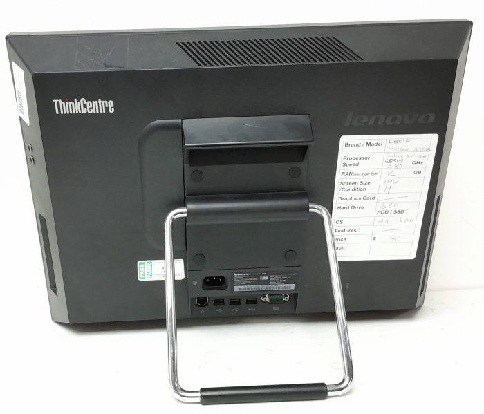 All In One PC - Lenovo ThinkCentreA70z - Pentium Dual Core E5500 @ 2.80GHz - 2GB Ram - 19" - 320GB HDD - Windows 10 Pro - Image 5