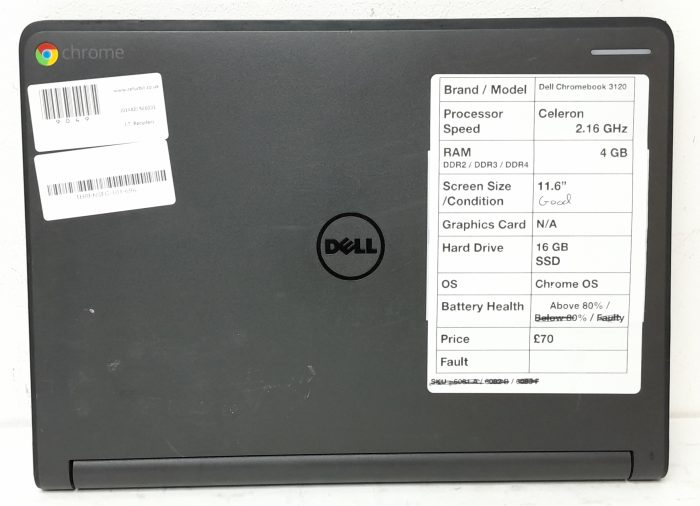 Cheap Chromebook Laptop - Dell Chromebook 3120 - Celeron 2.16GHz - 4GB Ram - 11.6" - 16GB SSD - Chrome OS - Image 4