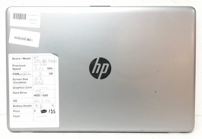 Windows Laptop - HP 250 G6 Notebook - i5-7200 2.50GHz - 8GB Ram - 15.6" - 256GB SSD - Windows 11 Pro - Image 4