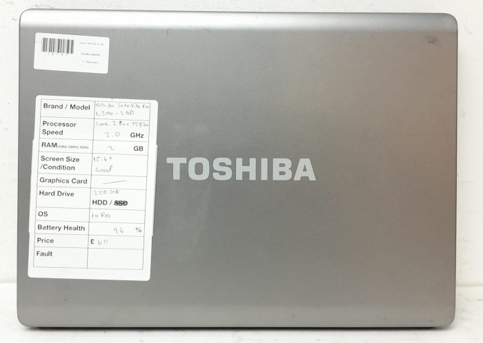 Cheap Windows Laptop - Toshiba Satellite Pro L300-29D (PSLB9E-04G007EN) - Celeron 2 Duo T5870 2GHz - 2GB Ram - 15.4" - 250GB HDD - Windows 10 Pro - Image 4