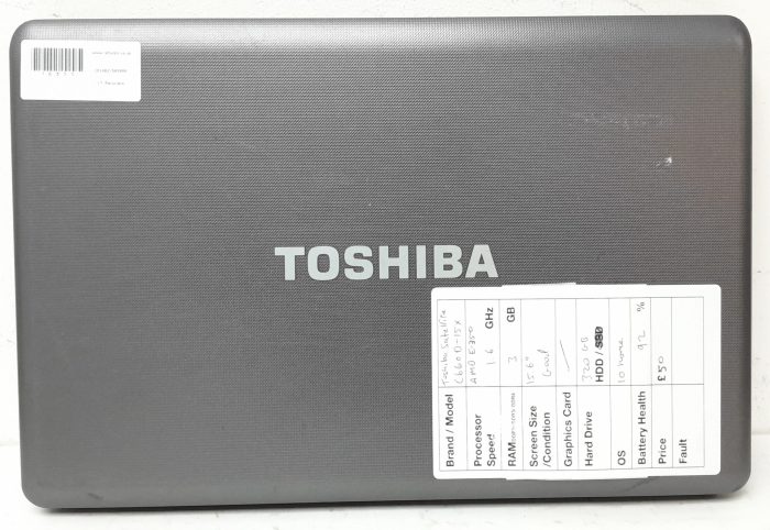 Cheap Windows Laptop - Toshiba Satellite Pro C660D-15X - AMD E-350 1.6GHz - 3GB Ram - 15.6" - 320GB HDD - Windows 10 Home - Image 4