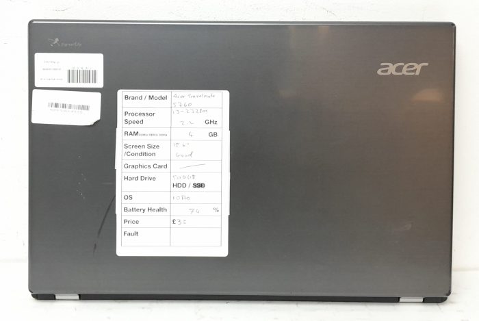 Cheap Windows Laptop - Acer TravelMate 5760 (ZRJ) - i3-2328M 2.2GHz - 4GB Ram - 15.6" - 500GB HDD - Windows 10 Pro - Image 4