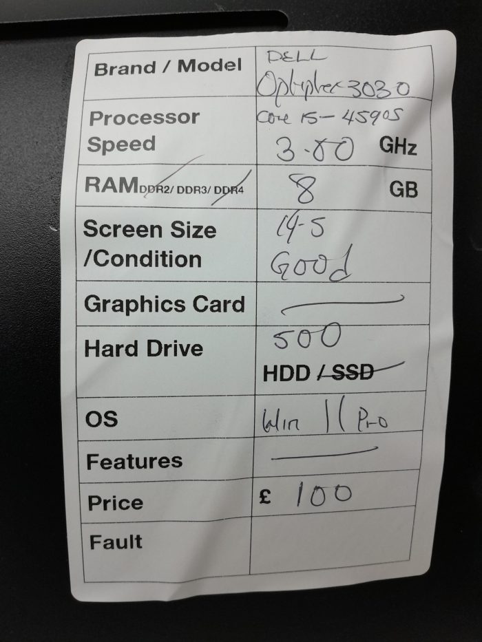 Dell All In One PC OptiPlex 3030 - Core i5-4590S @ 3.00GHz - 8GB Ram - 19.5" - 500GB HDD - Windows 11 Pro - Image 3
