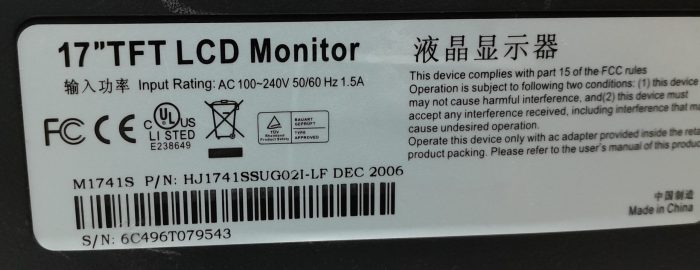 Avidav 17" Monitor VGA TFT LCD M1741S - Image 3