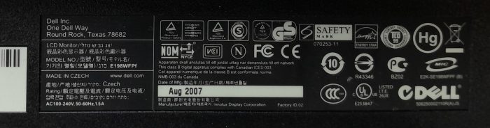 Dell Monitor  19" VGA LCD DVI E198WFPf - Image 3