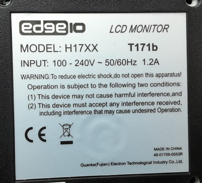 Edge10 Monitor 17" VGA LCD H17XX - Image 3