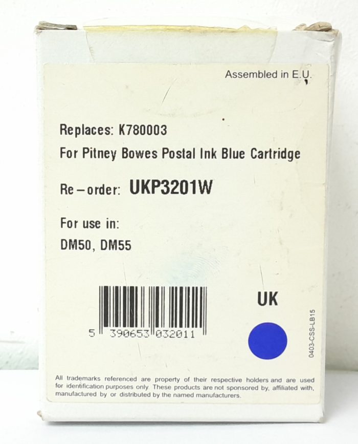 Pitney Bowes Ink Cartridge Blue DM50/DM55 - Image 2