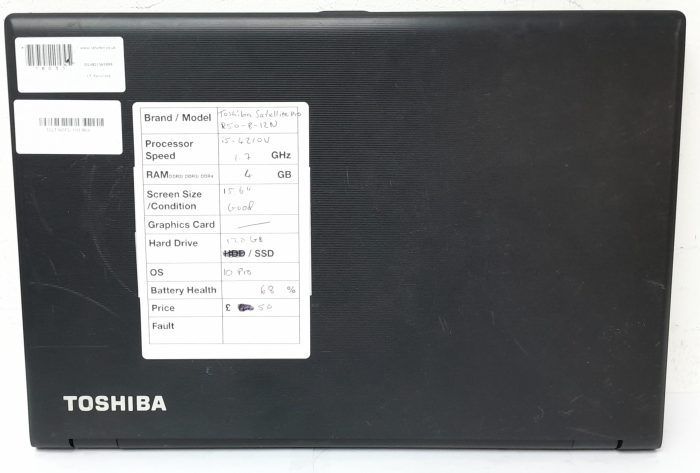 Cheap Windows Laptop - Toshiba Satellite Pro R50-B-12N - i5-4210U 1.7GHz - 4GB Ram - 15.6" - 120GB SSD - Windows 10 Pro - Image 4