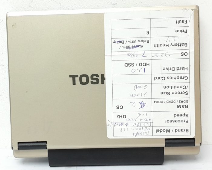 Cheap Windows Laptop - Toshiba NB100-128 (PLL10E-010030EN) - Atom N270 1.6GHz - 2GB Ram - 9" - 120GB HDD - 32 Bit 7 Pro - Image 4