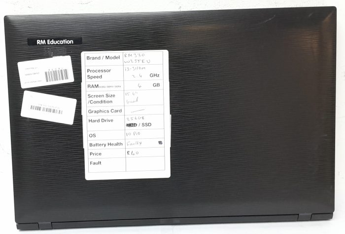 Cheap Windows Laptop - RM Education RM320 W255EU - i3-3110M 2.4GHz - 4GB Ram - 15.6" - 256GB SSD - Windows 10 Pro - Image 4