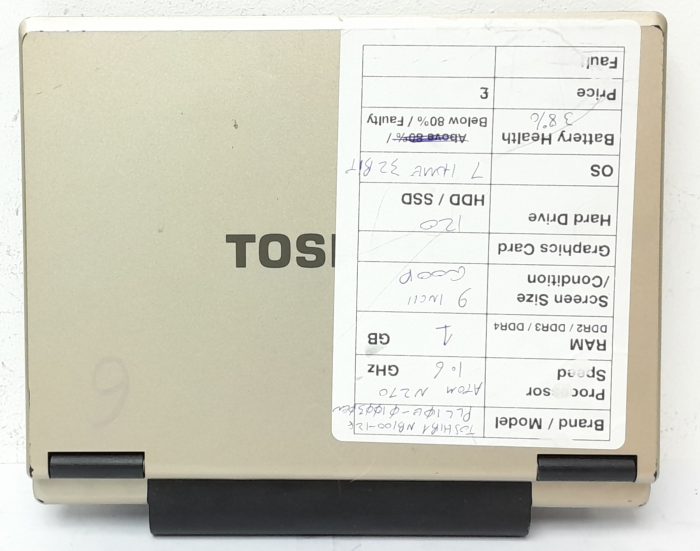 Cheap Windows Laptop - Toshiba NB100-128 (PLL10E-010030EN) - Atom N270 1.6GHz - 1GB Ram - 9" - 120GB HDD - 32 Bit 7 Home - Image 4
