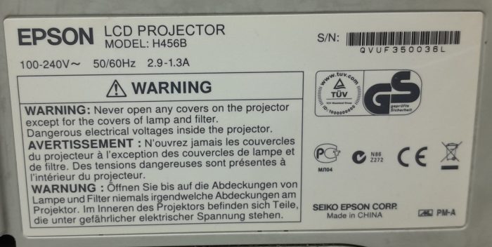 Epson Projector HDMI VGA with 3134 Lamp Hours Used EB-470 H456B #16928 - Image 3