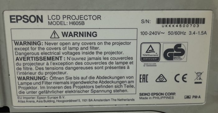 Epson Projector HDMI VGA with 1481 Lamp Hours Used EB-470 H456B - Image 3