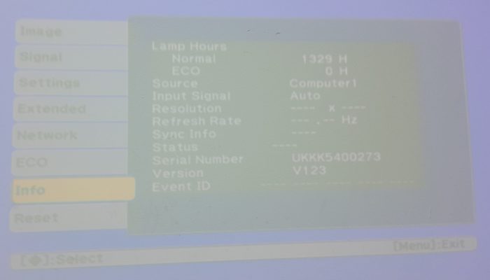 Epson Projector HDMI VGA with 1329 Lamp Hours Used EB-570 H605B - Image 2