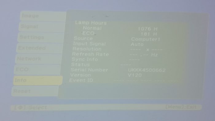 Epson Projector HDMI VGA with 1257 Lamp Hours Used EB-570 H605B - Image 2