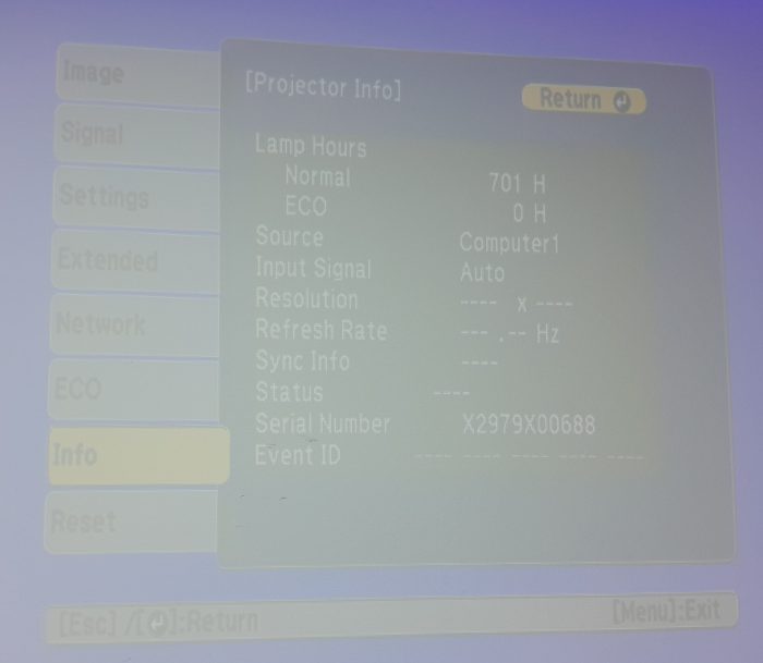 Epson Projector HDMI VGA with 701 Lamp Hours Used EB-685Wi H741B - Image 2
