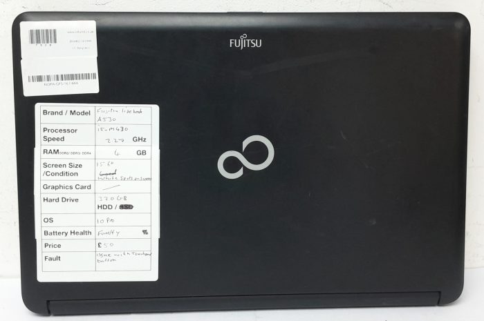 Fujitsu Windows Laptop LifeBook A530 - i5-M430 @ 2.27GHz - 4GB RAM - 15.6" - 320GB HDD - 10 Pro - Image 4