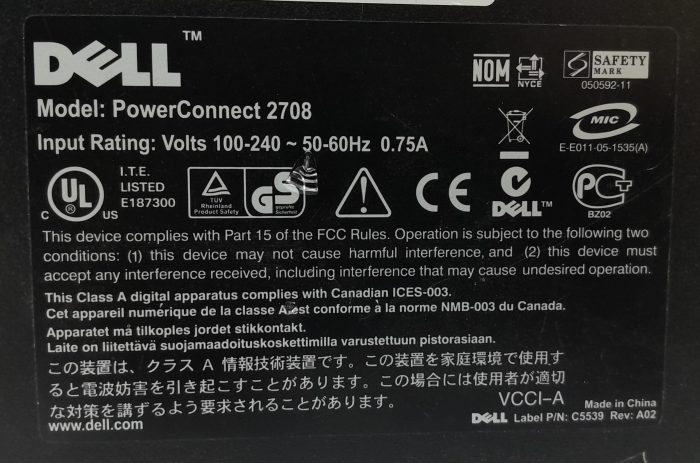 Dell Desktop Ethernet Switch 8 Ports Gigabit PowerConnect 2708 - Image 3