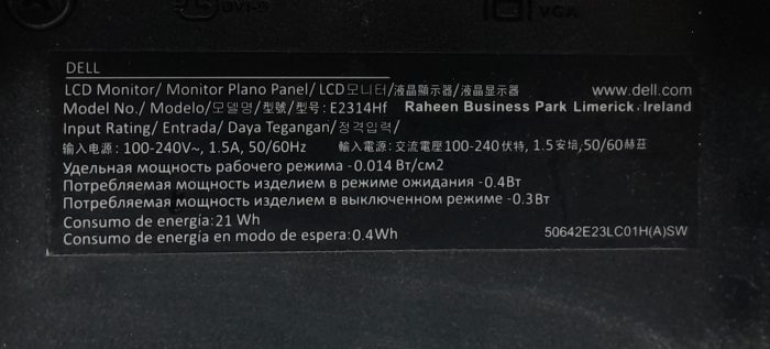 Dell VGA LCD Monitor DVI 23" E2314Hf - Image 3
