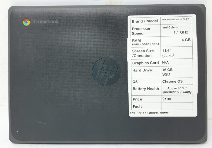 Chromebook 11 G8 EE Laptop - HP - Intel Celeron @ 1.1GHz - 4GB RAM - 11.6" - 16GB SSD - Chrome OS - Image 4
