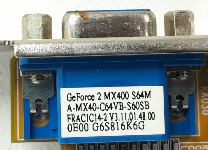 Graphics Card GeForce 2 MX400 S64M (A-MX40-C64VB-S60SB) - Image 3