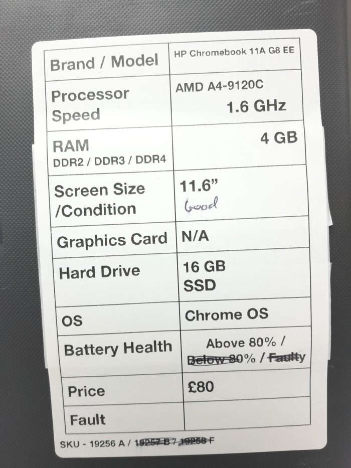 Chromebook 11A G8 EE Laptop - HP - AMD A49120C @ 1.6GHz - 4GB RAM - 11.6" - 16GB SSD - Chrome OS - Image 3